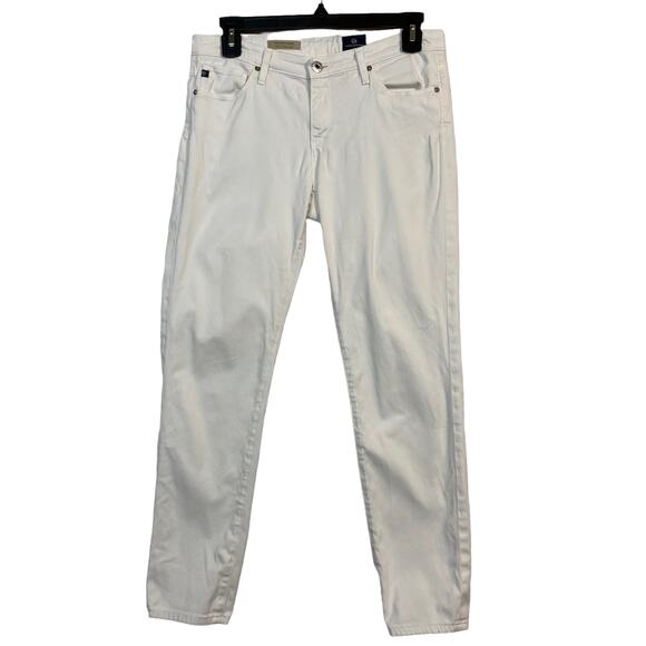 AG Adriano Goldschmied The Stevie White Straight Slim Ankle Jeans Size 28 - Picture 1 of 8